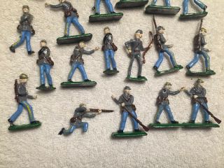 Vintage Military Toy Soldiers Army Men Lead Cast Iron Metal Set of 19 Civil War 8