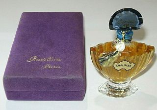 Vintage Guerlain Shalimar Perfume Bottle/purple Box 1/2 Oz Sealed/full 1983