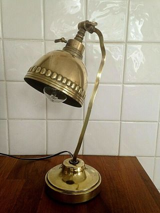 AN AUSTRIAN/GERMAN ARTS & CRAFTS MOVEMENT BRASS DESK LAMP - JUGENDSTIL ERA 4