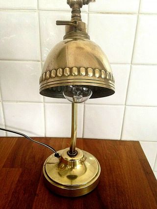 AN AUSTRIAN/GERMAN ARTS & CRAFTS MOVEMENT BRASS DESK LAMP - JUGENDSTIL ERA 5