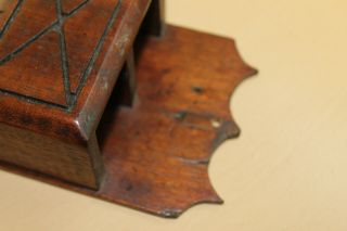 Antique Vintage Primitive Carved Match Holder - Wall Type 3