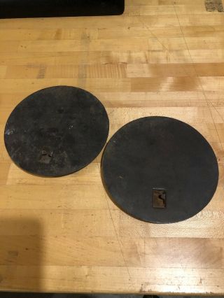 (2) Antique Cast Iron Stove Lids For Coal Burning Cook Stove 8 1/4 Inch