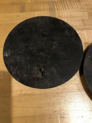 (2) Antique CAST IRON Stove Lids For COAL Burning COOK Stove 8 1/4 Inch 2
