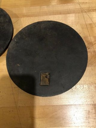 (2) Antique CAST IRON Stove Lids For COAL Burning COOK Stove 8 1/4 Inch 3