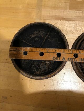(2) Antique CAST IRON Stove Lids For COAL Burning COOK Stove 8 1/4 Inch 7