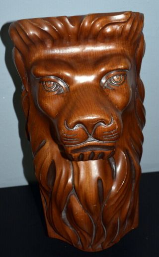 Enkeboll Designs Solid Carved Maple Wood Large Lion’s Head Corbel