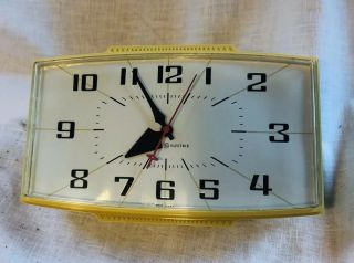 Vintage General Electric Yellow Wall Clock - Model 2153 Made In Usa