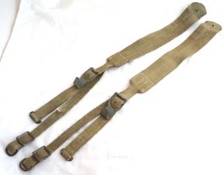 German Wwii Ww2 Ersatz Tropical Web Tornister Backpack Carrying Straps Pair