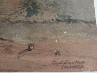 really old PAINTING antique Carmarthen WALES 1857 2