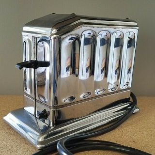 Vintage Antique Walters Genter Toastmaster Streamlined Chrome Plated Toaster