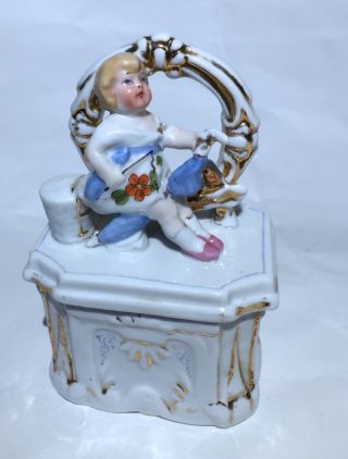 Antique Conta & Boehm German Figural Germany Fairing Trinket Box/pot/jar Sweet