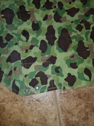 USMC WW2 Camouflage Shelter Half EARLY Production Marked POWERS & CO.  1943 4
