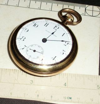 Rare Seth Thomas Antique American 2 - Tone Pocket Watch In Display Case - 1895
