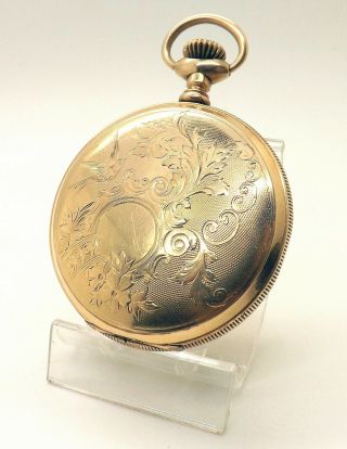 Handsome 1902 Waltham 16s Fahys 14k Gold Filled Hunter Case Pocket Watch Runs