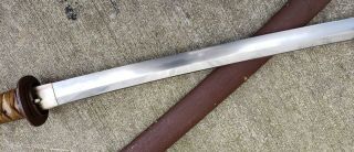 WWII Japanese Shin Gunto Officers Sword w/ Scabbard Marked Blade 5