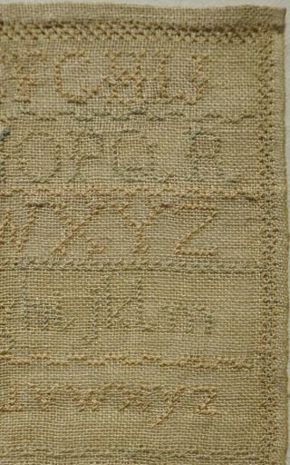 SMALL LATE 19TH CENTURY SCHOOL SAMPLER BY ANNIE SQUIRE STANDARD III - 1887 5