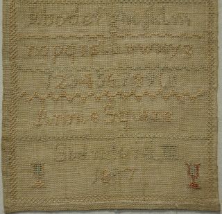 SMALL LATE 19TH CENTURY SCHOOL SAMPLER BY ANNIE SQUIRE STANDARD III - 1887 6