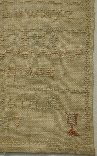 SMALL LATE 19TH CENTURY SCHOOL SAMPLER BY ANNIE SQUIRE STANDARD III - 1887 7