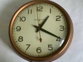 Vintage General Electric Bakelite Industrial School Wall Clock 2912 13”