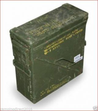 Ammo Box Can Pa - 125 Ex Military Army Issue Metal Storage Case Heavy Duty Utility