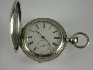 18 Size Antique Swiss Made Spring Detent Chronometer Pocket Watch.  Runs.  Keywind