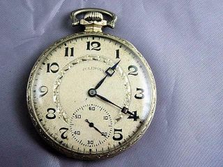 1925 14k Gold Filled 17j Illinois Marquis Autocrat Pocket Watch Size 12