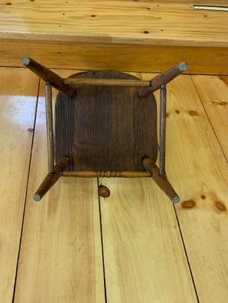 Antique Vintage Old Wooden Child ' s Bentwood Chair Primitive Country Bow Back Oak 7