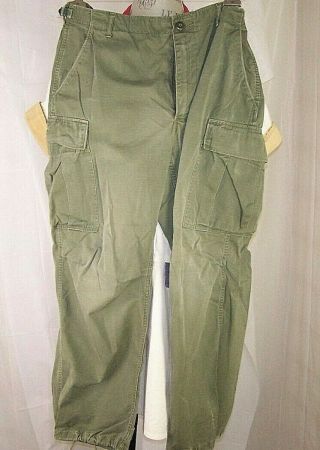 Vietnam 1969 Poplin Rip - Stop Jungle Pants Trousers Og 107 Regular Medium Zip Up