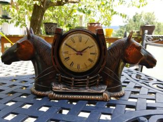 Vintage Gilbert Electric Double Horse Head Clock