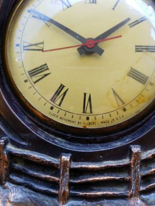 Vintage Gilbert Electric Double Horse Head Clock 2