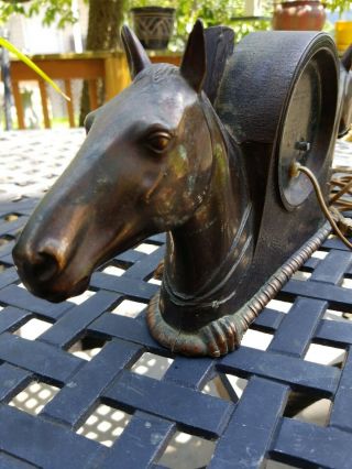 Vintage Gilbert Electric Double Horse Head Clock 3