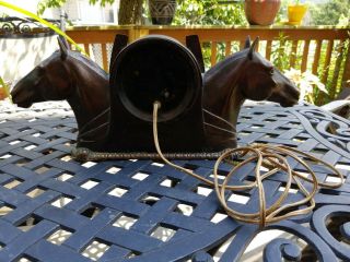 Vintage Gilbert Electric Double Horse Head Clock 5