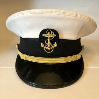 Us Military Officer Hat Cap Navy Combo Cover Bancroft 7 White Khaki & Navy Visor