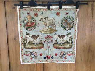 1868 Woolwork Sampler - Farming Animals,  Victorian Motifs - Large