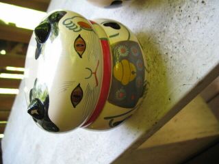 Unusual Pair Mid Century Modern Paper Mache Humidor Made in Japan Kitty cat 2
