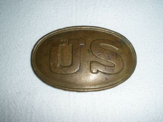 Antique Civil War Union Army Brass Belt Buckle One Family Ownership