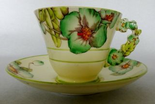 Unique Royal Paragon Flower Handle Cup And Saucer