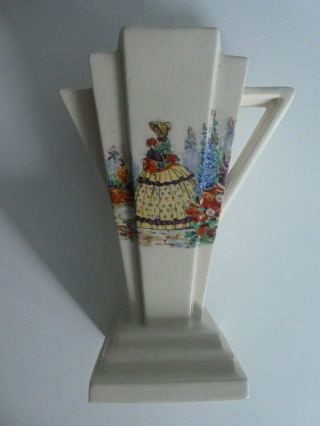 Vintage Art Deco Jug / Vase - Crinoline Lady - Frank Buckley ? - 22 Cms