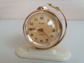 Old Vintage Russian Soviet Space Cosmos Program Rocket Alarm Clock Slava Watch