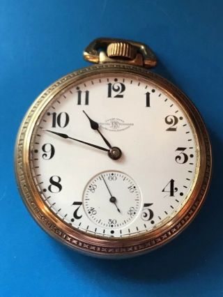 Rare 1904 Ball 999a 21 Jewel Railroad Pocket Watch 18s Running 102