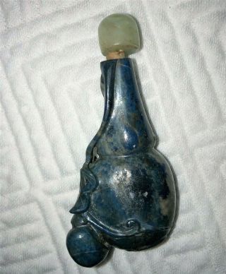 Old Chinese Carved Blue Lapis Snuff Bottle