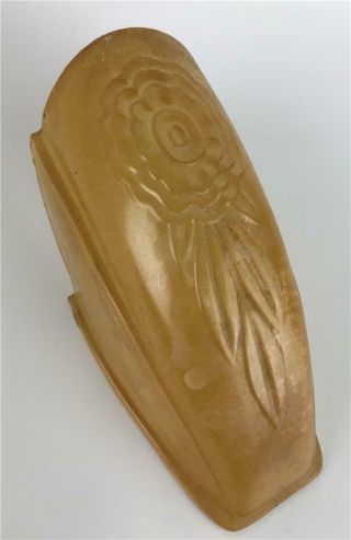 Puritan Art Deco Amber Feather Frosted Glass Slip On Replacement Shade - 2 Avail