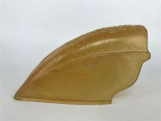 Puritan Art Deco Amber Feather Frosted Glass Slip On Replacement Shade - 2 AVAIL 3