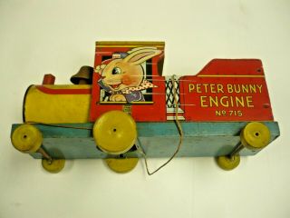 Vintage 1940s Fisher Price Toys,  Peter Bunny Engine No715