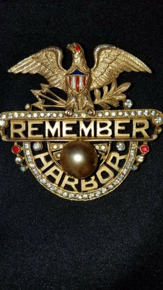 World War 2 Remember Pearl Harbor Brooch Pin By Staret Wwii Rare Htf