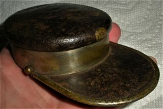Antique C.  1861 - 1865 Union Navy Civil War Hat Tobacco Box Iron,  Tin,  & Brass Vafo