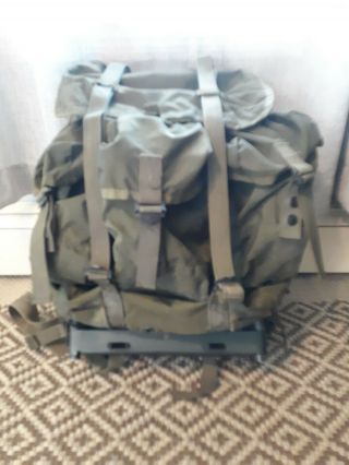 Vintage Us Military Army Nylon Backpack W/ Metal Frame Combat Field Pack Lc - 2