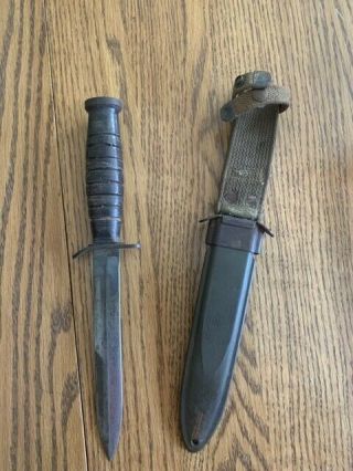 Ww2 Us M3 Boker Guard Mark Trench / Fighting Knife W M8 Sheath Wwii