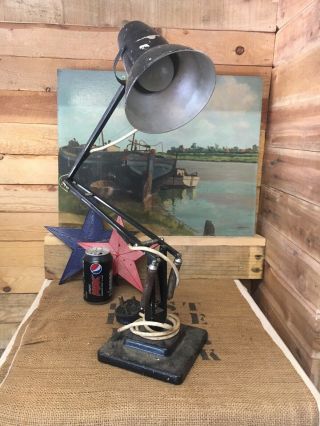 Vintage Herbert Terry 2 - Step 1227 Black Anglepoise Lamp - Unrestored