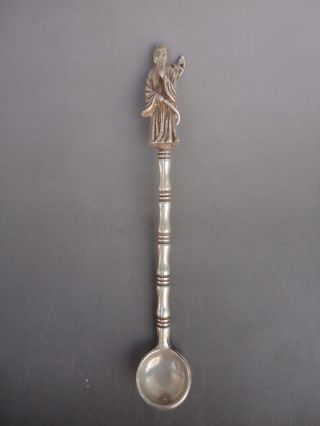 Collected Old China Tibet Silver Handmade Buddha Statue Spoon Ladle Decoration